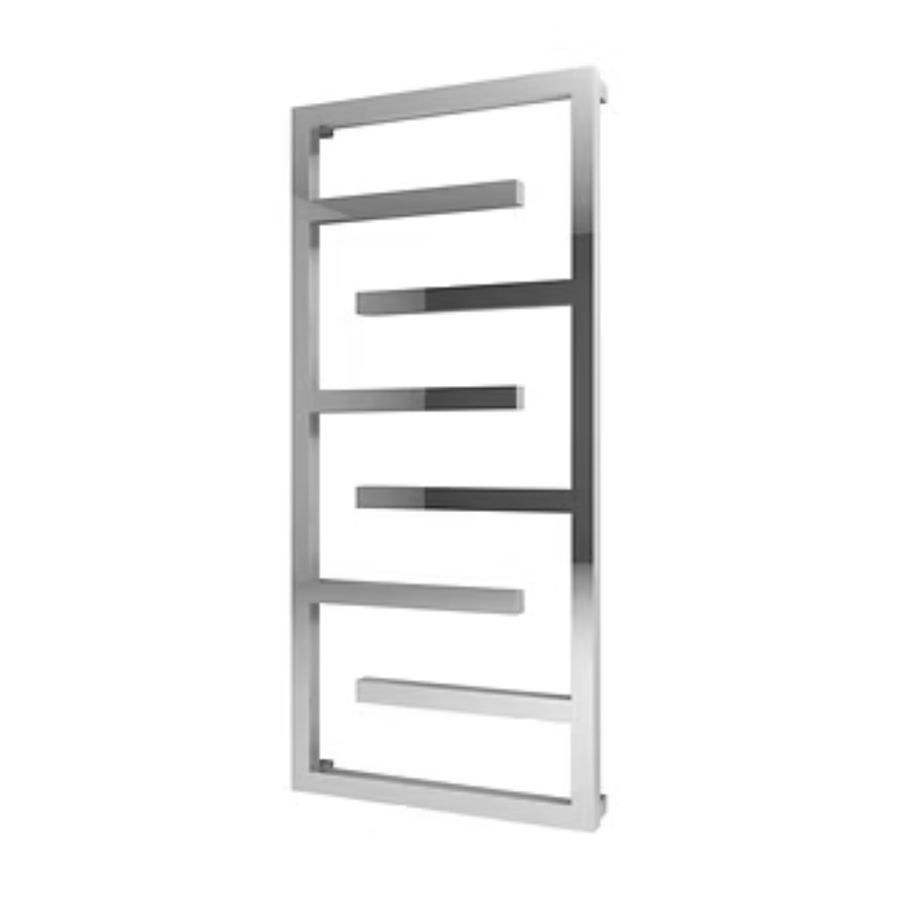 Product cut out image of the Radox Aztec 1265mm x 600mm Chrome Designer Heated Towel Rail